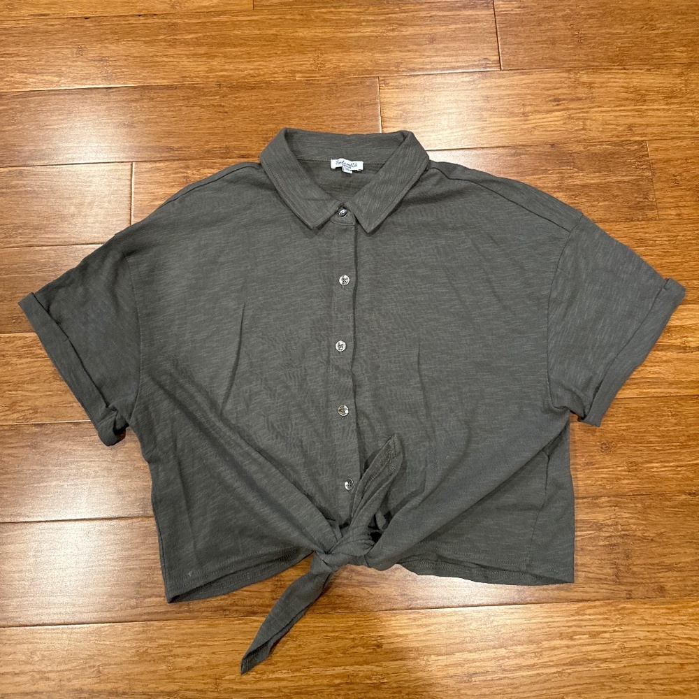 Splendid Button Down Short Sleeve Top - image 1